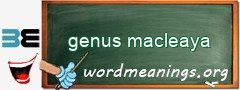 WordMeaning blackboard for genus macleaya